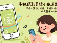 手机摄影剪辑小白逆袭课:学会从策划、拍摄、剪辑到成品输出的完整手机创作能力