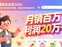 淘宝爆款实战班2026:手把手教你打造月销百万爆款,稳定月利润突破20万+