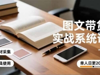 图文带货实战系统课,工具使用、素材采集、防同质化,单人日更20条月入3w+