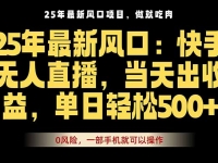 25年最新无人直播玩法，当天秒出单，一部手机就可操作