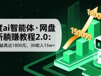 百度ai智能体·网盘拉新躺赚教程2.0:单日收益高达1800元,30收入15w+