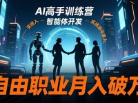 AI高手训练营3.0，ChatGPT，Midjourney，智能体开发，自由职业月入破万