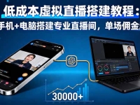 低成本虚拟直播搭建教程：一部手机+电脑搭建专业直播间，单场佣金超3万