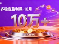 拼多多稳定盈利课-10月,强付费SOP+微付费高投产+活动矩阵,单店月入10万+