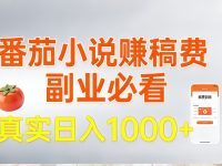 番茄小说赚稿费,副业必看,真实日入1000!超级简单!
