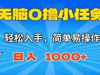 脑0撸小任务,简单易操作,满一元秒提现,小白一天轻松1000+