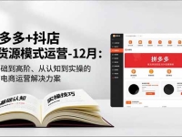 拼多多+抖店无货源模式运营-12月：从基础到高阶、从认知到实操的完整电商运营解决方案