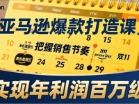 亚马逊爆款打造课,大促节点、全年规划、淡旺季打法,把握销售节奏,实现年利润百万级