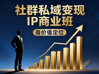 社群私域变现IP商业班，高价值定位,精准引流,私聊成交，实践年盈利破百万