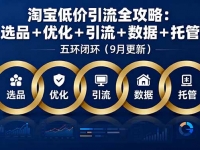 淘宝低价引流全攻略：选品＋优化＋引流＋数据＋托管，五环闭环（9月更新）
