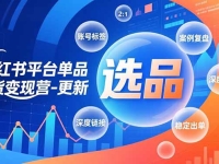 小红书平台单品带货变现营-更新，极致选品、账号标签、案例复盘，深度链接，快速启动稳定出单