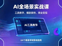 AI全场景实战课，工具教学、爆款案例、商业变现，64个垂直领域落地指南