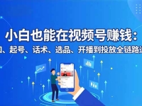小白也能在视频号赚钱：认知、起号、话术、选品、开播到投放全链路运营