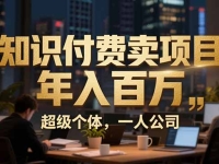从0到年入百万：超级个体实战心得公开，个人IP×精准引流×成交系统全拆解