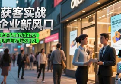 AI获客实战与企业新风口，实体店逆袭与自动化成交 短视频矩阵与私域体系化