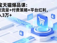 淘宝天猫爆品课(录音+资料)：免费流量+付费策略+平台红利，月入3万+