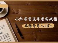 小红书变现年度实战指南:7大变现方式/爆款标题/视频写作,单账号月入1万+