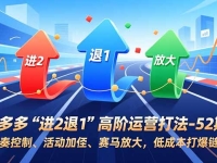 拼多多“进2退1”高阶运营打法-52期:节奏控制、活动加权、赛马放大,低成本打爆链接
