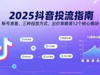2025抖音投流指南，账号准备、三种投放方式、出价策略等12个核心模块