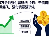 2025万金油强付费玩法-9月：干货满满，全程实操起飞，强付费最强玩法