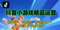 【抖音小游戏项目第二期】操作简单，长期稳定，日盈利500+，小白和工作…