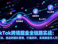 TikTok跨境掘金全链路实战:从算法、选品到团队管理,打通闭环,实现稳定月入万刀