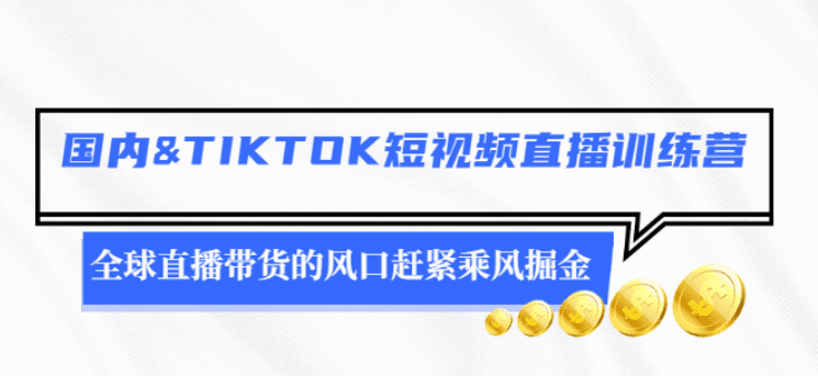 国内&TIKTOK短视频直播训练营，全球直播带货的风口赶紧乘风掘金