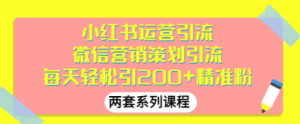 小红书运营引流+微信营销策划引流，每天轻松引200+精准粉