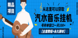 外面收费1500的汽水音乐人挂机项目，号称单窗口一天100+