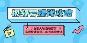 玩转微信视频号赚钱：小白变大咖 涨粉百万 实现快速变现1000万的现金流