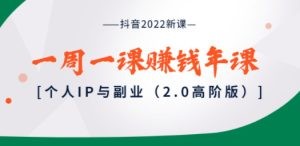 抖音2022新课：一周一课赚钱年课：个人IP与副业