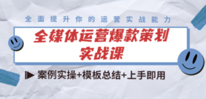 全媒体运营爆款策划实战课：案例实操+模板总结+上手即用（111节课时）