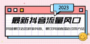2023最新抖音流量风口，同城餐饮店怎样做抖音，餐饮同城直播店引流方法