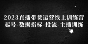 2023直播带货运营线上训练营，起号-数据指标-投流-主播训练