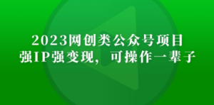 2023网创类公众号月入过万项目，强IP强变现，可操作一辈子