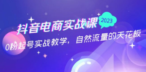 抖音电商实战课：0粉起号实战教学，自然流量的天花板（2月19最新）
