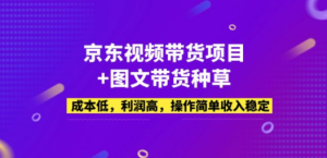 京东视频带货项目+图文带货种草，成本低，利润高，操作简单收入稳定