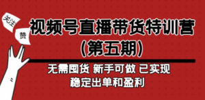 视频号直播带货特训营（第五期）无需囤货 新手可做 已实现稳定出单和盈利 ...