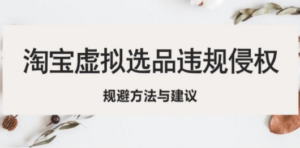 淘宝虚拟违规侵权规避方法与建议，6个部分详细讲解，做虚拟资源必看