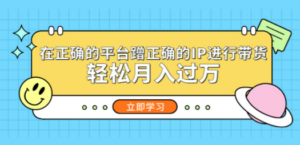 在正确的平台蹭正确的IP进行带货，轻松月入过万