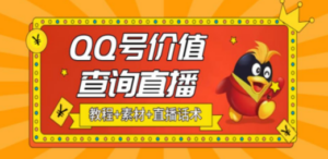 抖音很火QQ号价值查询无人直播项目 日赚几百+(素材+直播话术+视频教程)