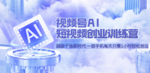 视频号AI短视频创业训练营 超级个体新时代 一部手机每天只需1小时轻松创业 ...
