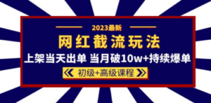 2023网红·同款截流玩法【初级+高级课程】上架当天出单 当月破10w+持续爆单