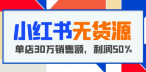 小红书无货源项目：从0-1从开店到爆单，单店30万销售额，利润50%，干货分享 ...