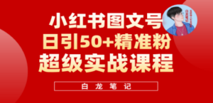 小红书图文号日引50+精准流量，超级实战的小红书引流课，非常适合新手