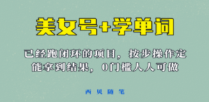《美女号+学单词》玩法，信息差而已 课程拆开揉碎了和大家去讲 (教程+素材) ...