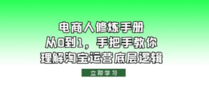电商人修炼·手册，从0到1，手把手教你理解淘宝运营底层逻辑