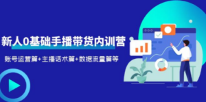 2023新人0基础手播带货内训营：账号运营篇+主播话术篇+数据流量篇等