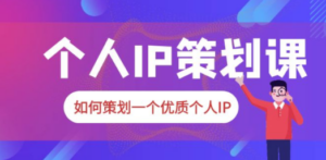 2023普通人都能起飞的个人IP策划课，如何策划一个优质个人IP