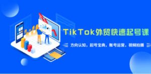 TikTok/外贸·快速起号课，方向认知，起号宝典，账号运营，视频拍摄(33节)